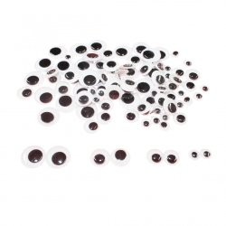 Yeux mobiles sodertex ronds sans cils noirs adhesifs 100  pcs