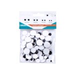 Yeux mobiles sodertex ronds sans cils noirs adhesifs 100  pcs