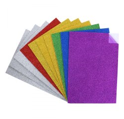 Mousse eva sodertex pailletee adhesive 2mm 210x297mm 10     coupons 6 coloris assortis