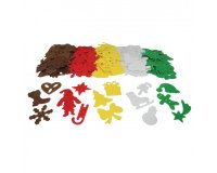 Feutrine adhesive sodertex pack noel feutrine adhesive   1mm 2 tailles 150 pcs 10      coloris assortis