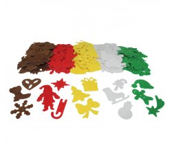 Feutrine adhesive sodertex pack noel feutrine adhesive   1mm 2 tailles 150 pcs 10      coloris assortis