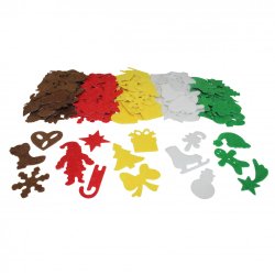 Feutrine adhesive sodertex pack noel feutrine adhesive   1mm 2 tailles 150 pcs 10      coloris assortis