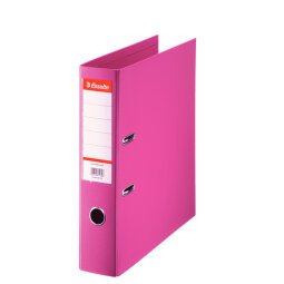 Classeur à levier cartonné Esselte Standard A4 - Dos 7,5 cm fuchsia