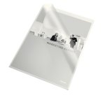 Chemise coins plastique Esselte A4 grainé 11/100e incolore - Paquet de 100