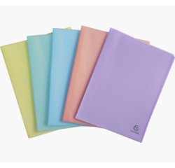Protège-documents en polypropylène semi rigide Chromaline Pastel 100 vues - A4 - Couleurs assorties