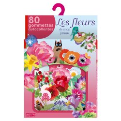 Boîte de 80 gommettes thème les fleurs du jardin. A partir de 3 ans