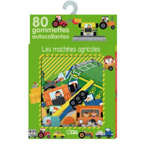 Boîte de 80 gommettes les machines agricoles