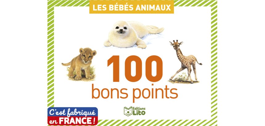 Bon point éditions lito bébés animaux texte pédagogique au verso 61x82mm boîte 100 unités