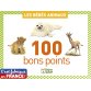 Boîte de 100 bons points bébés animaux, format 7,8 x 5,7 cm