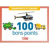 Boîte de 100 bons points transports et engins, format 7,8 x 5,7 cm