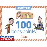 Boîte de 100 bons points thèmes les métiers avec texte pédagogique format 6,2x8,2cm