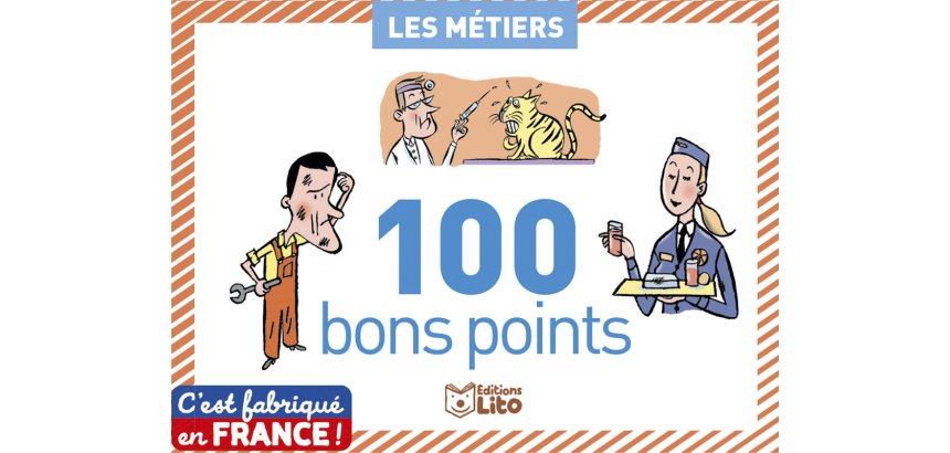Bon point éditions lito les métiers texte pédagogique au verso 61x82mm boîte 100 unités