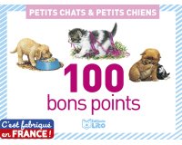 Bon point éditions lito petits chats & petits chiens texte pédagogique au verso 61x82mm boîte 100 unités