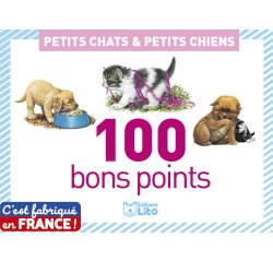 Bon point éditions lito petits chats & petits chiens texte pédagogique au verso 61x82mm boîte 100 unités