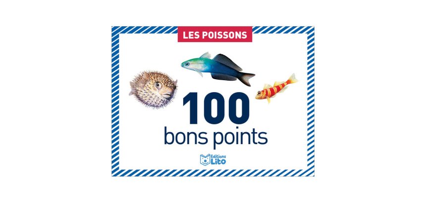 Bon point éditions lito les poissons texte pédagogique au verso 61x82mm boîte 100 unités