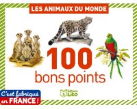 Bon point editions lito animaux du monde texte        pedagogique au verso 61x82mm  boite 100 unites