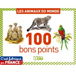 Bon point editions lito animaux du monde texte        pedagogique au verso 61x82mm  boite 100 unites