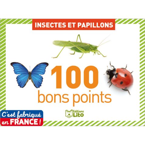 Boîte de 100 bons points thème insectes et papillons