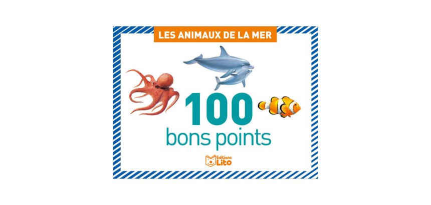 Bon point éditions lito les animaux de la mer texte pédagogique au verso 61x82mm boîte 100 unités