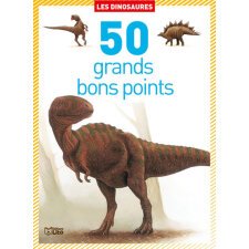 Boîte de 50 grands bons points dinosaures, format 9,8 x 13,5 cm