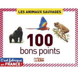 Bon point éditions lito animaux sauvages texte pédagogique au verso 61x82mm boîte 100 unités