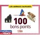 Boîte de 100 bons points animaux sauvage