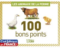 Bon point éditions lito animaux ferme texte pédagogique au verso 61x82mm boîte 100 unités