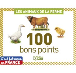 Bon point éditions lito animaux ferme texte pédagogique au verso 61x82mm boîte 100 unités