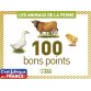 Boîte de 100 bons points animaux de la ferme