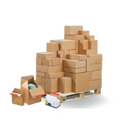 Carton d'expédition Eurobox L Brun simple cannelure, fermeture adhésive L39,4 x H38,7 x P39,4 cm