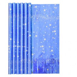 Rouleau papier cadeau CIEL ETOILE 60g. Dimensions 1,5 x 0,70m. Coloris Bleu métal