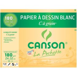 Papier à dessin 'C' à grain, A3, 180 g/m2, blanc