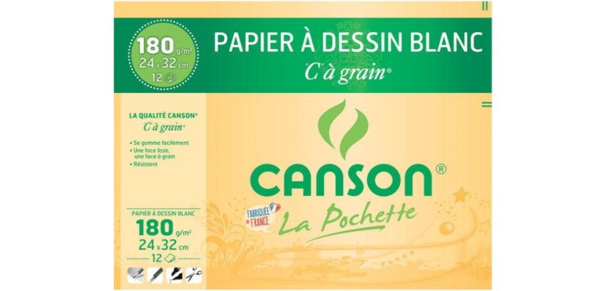 Papier à dessin 'C' à grain, A3, 180 g/m2, blanc