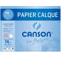 Papier calque canson crayon encre dessin industriel 70/75g a3 420x297mm pochette 10f