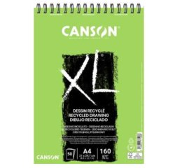 Bloc croquis canson xl recyclé spirale micro-perforations 160g a4 50f