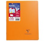 Cahier piqué Koverbook 17x22 cm 96 pages grands carreaux couverture polypropylène opaque 100% recyclé - Assortis