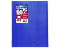 Cahier piqué Koverbook 24x32cm 96 pages grands carreaux couverture polypropylène transparent - Assortis
