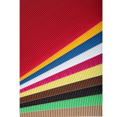 CARTON ONDULÉ, Paquet de 15 feuilles moyenne cannelure 300g/m2 au format 50x35cm - Assortiment