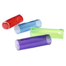 Trousse ronde PROPYGLASS 22 X 7 X 7cm PVC Assortis Transparent Rouge, Bleu, Vert, Violet