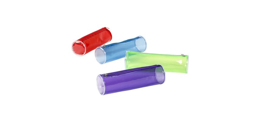 Fourre-tout viquel propyglass coloris assortis rouge bleu   vert violet dim. 70x70x220mm