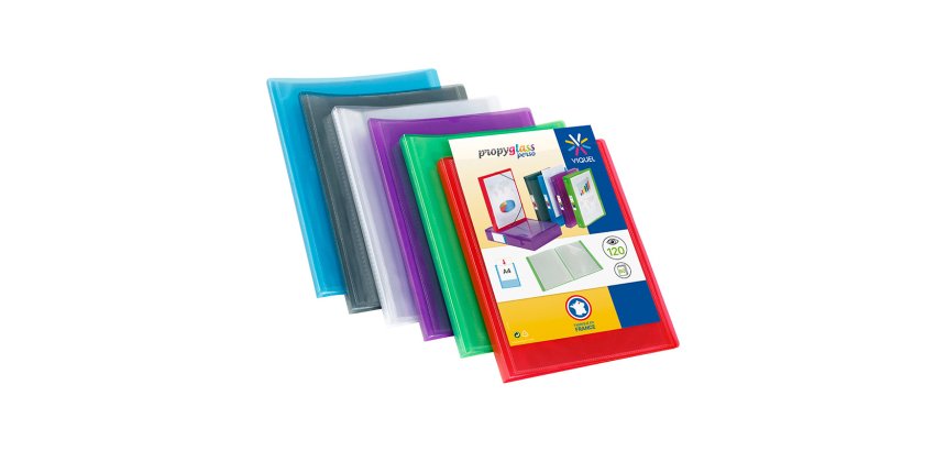 Protège-documents personnalisable PROPYGLASS, 120 vues 60 pochettes. Coloris assortis