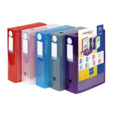 Boîte de classement personnalisable PROPYGLASS dos 8cm, PP 8/10e. Coloris translucides assortis