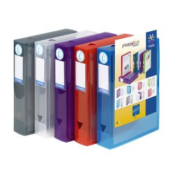 Boîte de classement personnalisable PROPYGLASS dos 6cm, PP 8/10e. Coloris translucides assortis