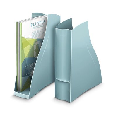 Porte-revues Ellypse en polystyrène - Dimensions : H32,5 x P27,8 cm, Dos 8,3 cm Vert d'eau