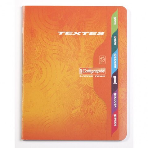 Cahier de texte piqûre 70g 17X22 120 pages grands carreaux Seyès 7000