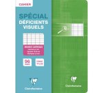 Cahier piqué déficients visuels 17x22cm 96 pages grands carreaux noirs 2 ,5mm agrandis 10x10 Couleur aléatoire - Assortis