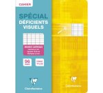 Cahier piqué déficients visuels 17x22cm 96 pages grands carreaux noirs 2 ,5mm agrandis 10x10 Couleur aléatoire - Assortis