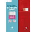 Cahier piqué déficients visuels 24x32cm 48 pages grands carreaux noirs 2 ,5mm agrandis 10x10 Couleur aléatoire - Assortis