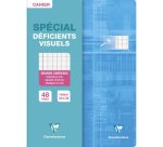 Cahier piqué déficients visuels 24x32cm 48 pages grands carreaux noirs 2 ,5mm agrandis 10x10 Couleur aléatoire - Assortis