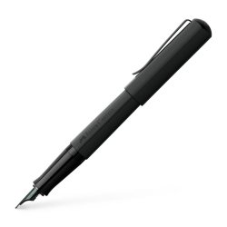 Stylo-plume faber castell hexo pointe moyenne en acier  inoxidable noir mat
